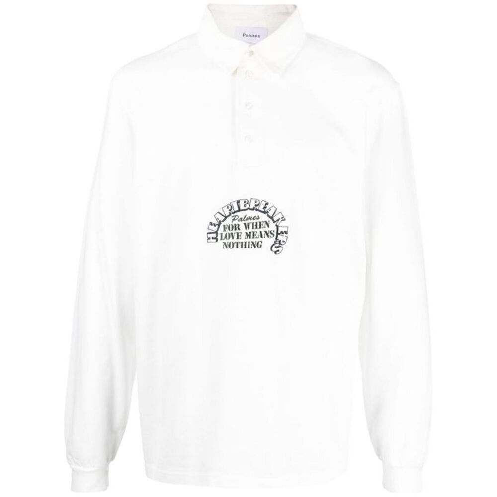 PALMES Long Sleeve Heartbreakers Polo Shirt Men WHITE Shirts